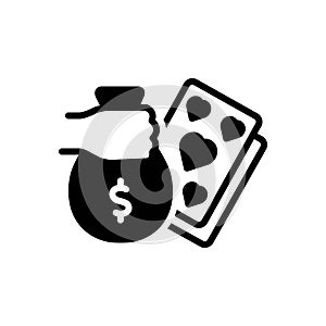 Black solid icon for Stake, manoeuvre and casino photo