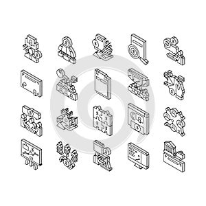 Stakeholder Business Collection isometric icons set vector