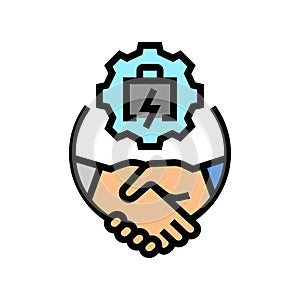 stakeholder collaboration color icon vector illustration