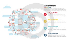 stakeholders concept for infographic template banner with four point list information