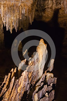 Stalacites and stalagmites form