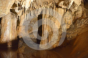 Stalactite cave with formations