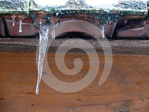 Stalactite on a roof.