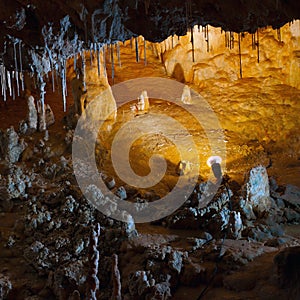 Stalactite stalagmite cavern photo