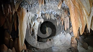 stalactite and stalagmite formations in Buchan Caves