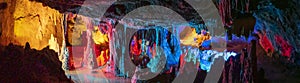 Stalactite,Stalagmite Rainbow Light Show Pano