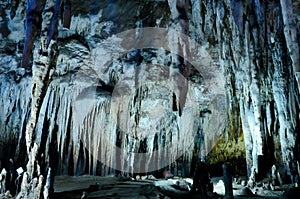 Stalactite wall in Kao Bin caves