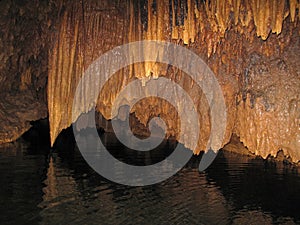 Stalactites in the Barton Creek Cave, Belize