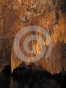 Stalactites in the Barton Creek Cave, Belize