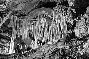 Stalactites in the cave