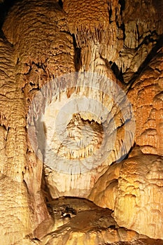 Stalactites in the cave.