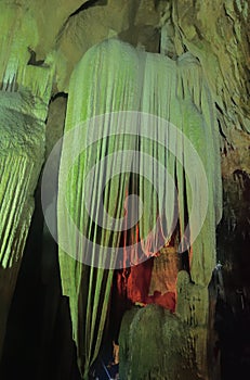 Stalactites inKhao bin cave,Travel asia.