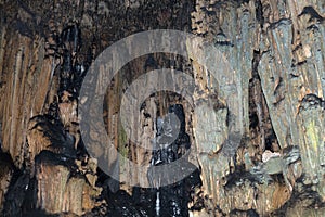 Stalactites inside the cave, Arta