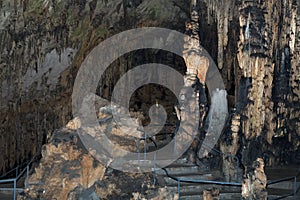 Stalactites inside the cave