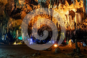 Stalactites at Khao Bin Cave in Ratchaburi, Thailand