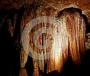Stalactites in Onyx cave, Eureka Springs, Arkansas
