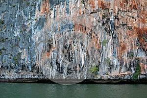 The stalactites in the sea.