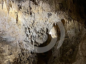 Stalactites and Stalagmite and other rock formations inside the Big Room in Carlsbad Cavern