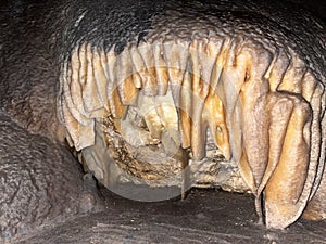 Stalactites and Stalagmite and other rock formations inside the Big Room in Carlsbad Cavern