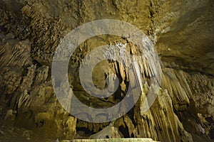 Stalactites and stalagmites in cave