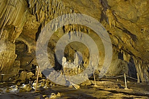 Stalactites and stalagmites in cave