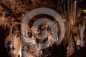 Stalactites and Stalagmites in Luray Caverns, Virginia, USA