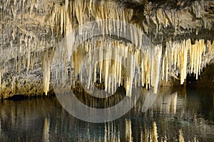 Stalactites in an underground cavern