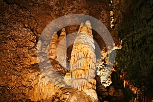 A Stalagmite Like Golden Candle Wax in Carlsbad