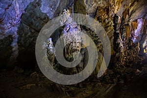 A stalagmite in the Paradise Cave