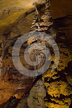 Stalagmites in a cave