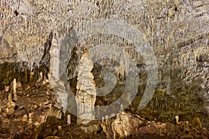 Stalagmites in the cave