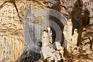 Stalagmites in the cave