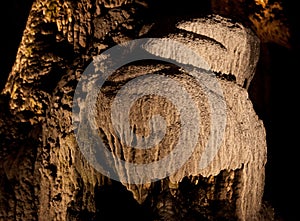 Stalagmites flowstone cave