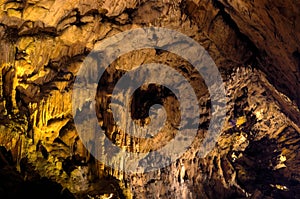 Stalagmites in grotto