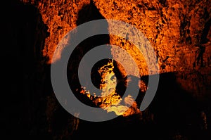 Stalagmites inside the cave