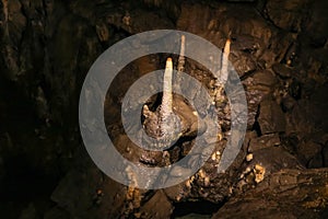 Stalagmites in pooles cavern in buxton