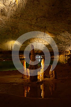 Stalagmites and stalactites photo