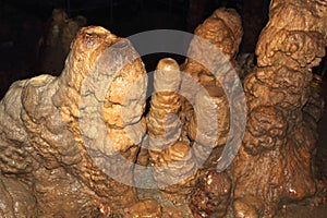 Stalagmites and stalactites background
