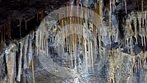 Stalagtites, dripstones in Treak Cliff Cavern