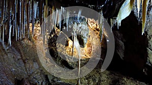 Stalagtites, dripstones in Treak Cliff Cavern