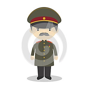 Stalin cartoon character. Vector Illustration.