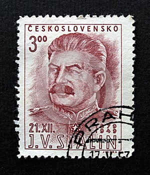 Stalin on Czechoslovakia stamp