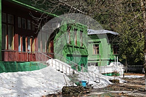 Stalin's dacha on Lake Ritsa. Stalinist Empire style.