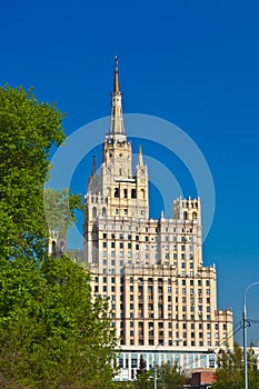 Stalin`s famous skyscraper on Kudrinskaya Square - Moscow Russia