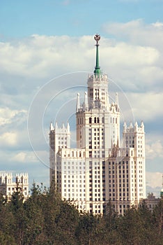 Stalin`s skyscraper on Kotelnicheskaya Embankment Moscow Russia