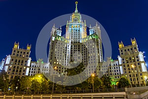 Stalin skyscraper in Moscow(Residential building on the waterfront Tinkers . built at the mouth of Jauzy in 1938-1952 and has a h