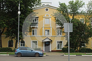 Stalinist houses on Parkovaya street in Shchelkovo near Moscow.
