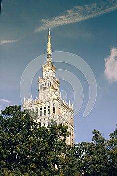 Stalinist-style gothic skyscraper in Warshaw