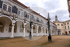 The Stallhof colonnade in Dresden, Germany