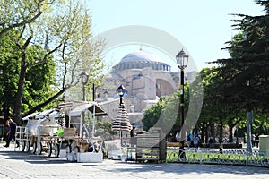 Stalls in front of Hagia Sofia in Istanbul